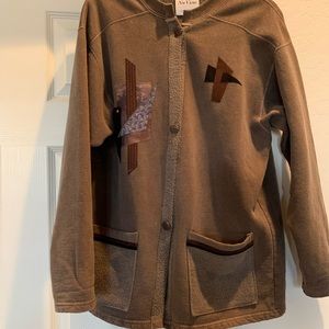 Nu Views size medium fleece lined cardigan art to wear western